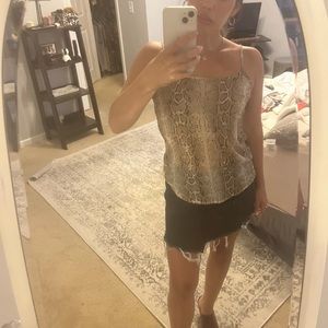 Maurice’s snakeskin sheer tank